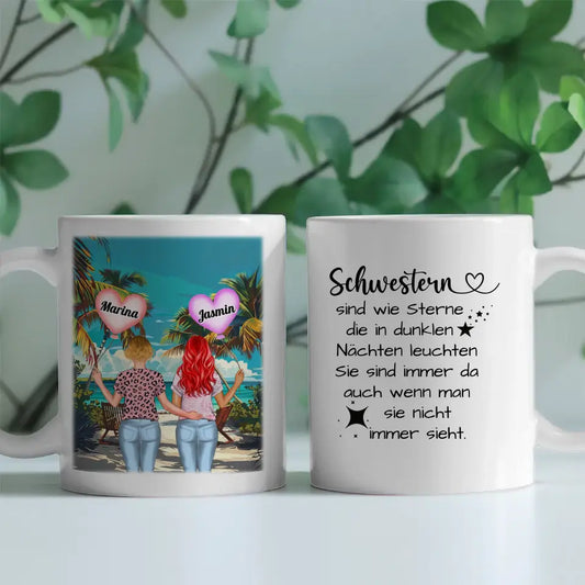 Tasse Schwesterherz Schwestern sind wie Sterne Frankreich Eiffelturm