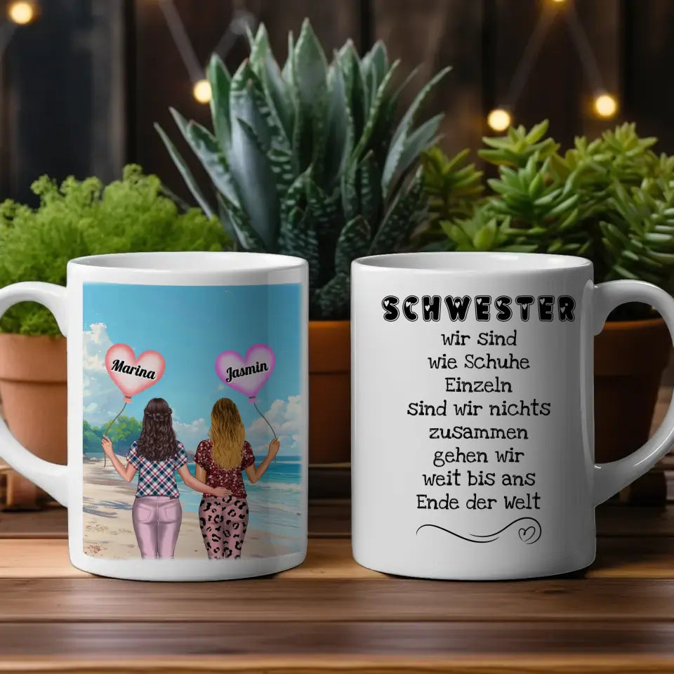 Tasse Schwester Schwestern sind wie Schuhe Dubai Shopping Meile