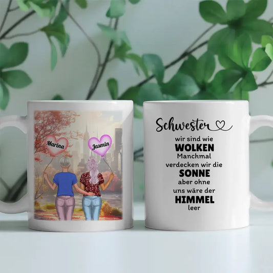 Schwester Tasse Schwestern sind wie Wolken Inselparadies