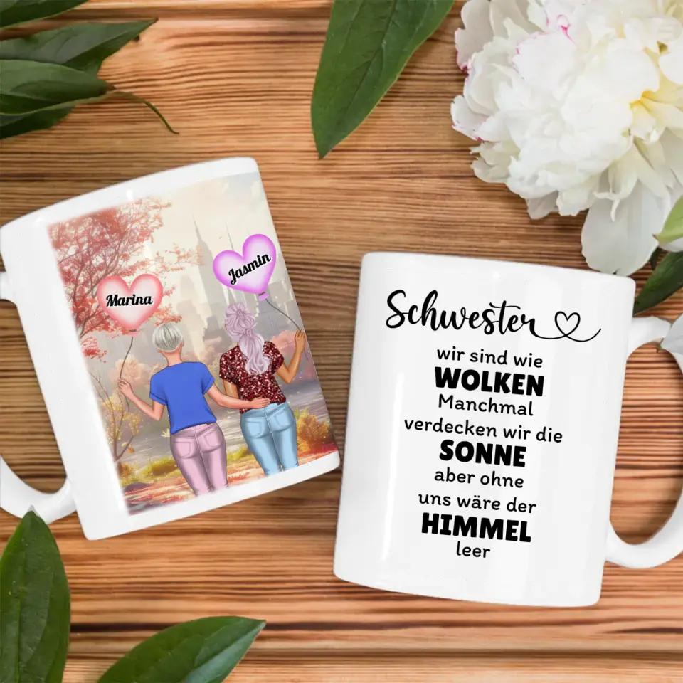 Schwester Tasse Schwestern sind wie Wolken Inselparadies