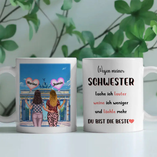 Tasse Für Schwester Schwester Du bist die Beste New York Broadway