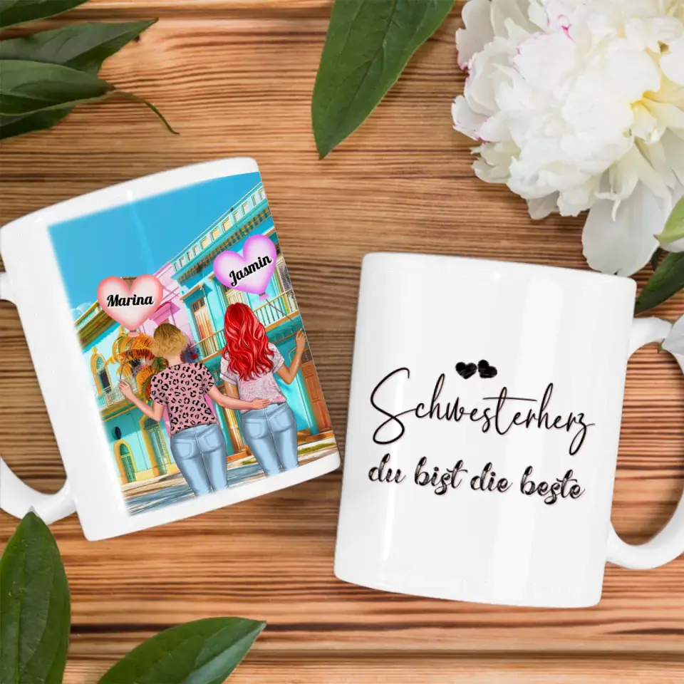 Tasse Schwesterherz Schwester Du bist die beste New Yoek Timesquare