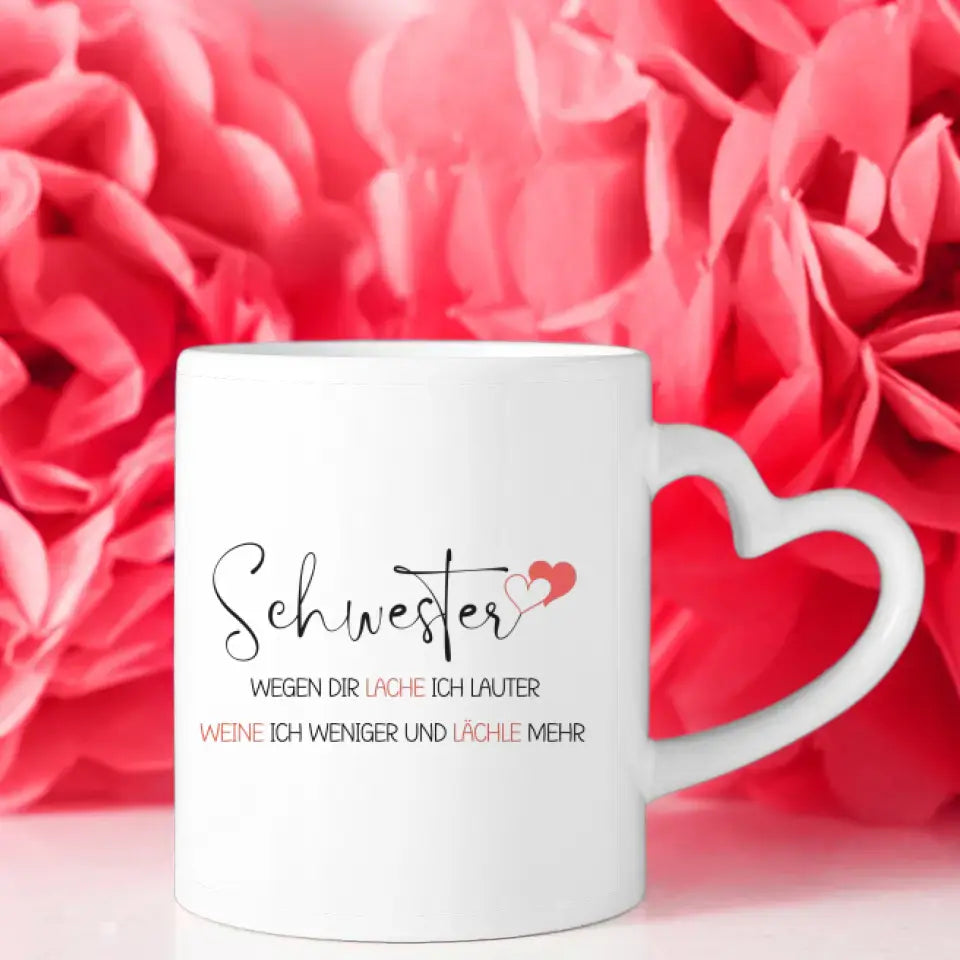 Personalisierte Tasse Schwester Ich lache lauter Malediven