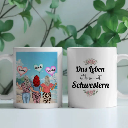 Personalisierte Tasse Schwester Leben ist besser mit Schwestern Central Park New York
