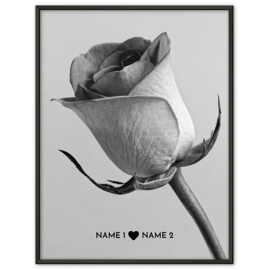 Personalisiertes Liebes Poster Grau Rose Mit Namen