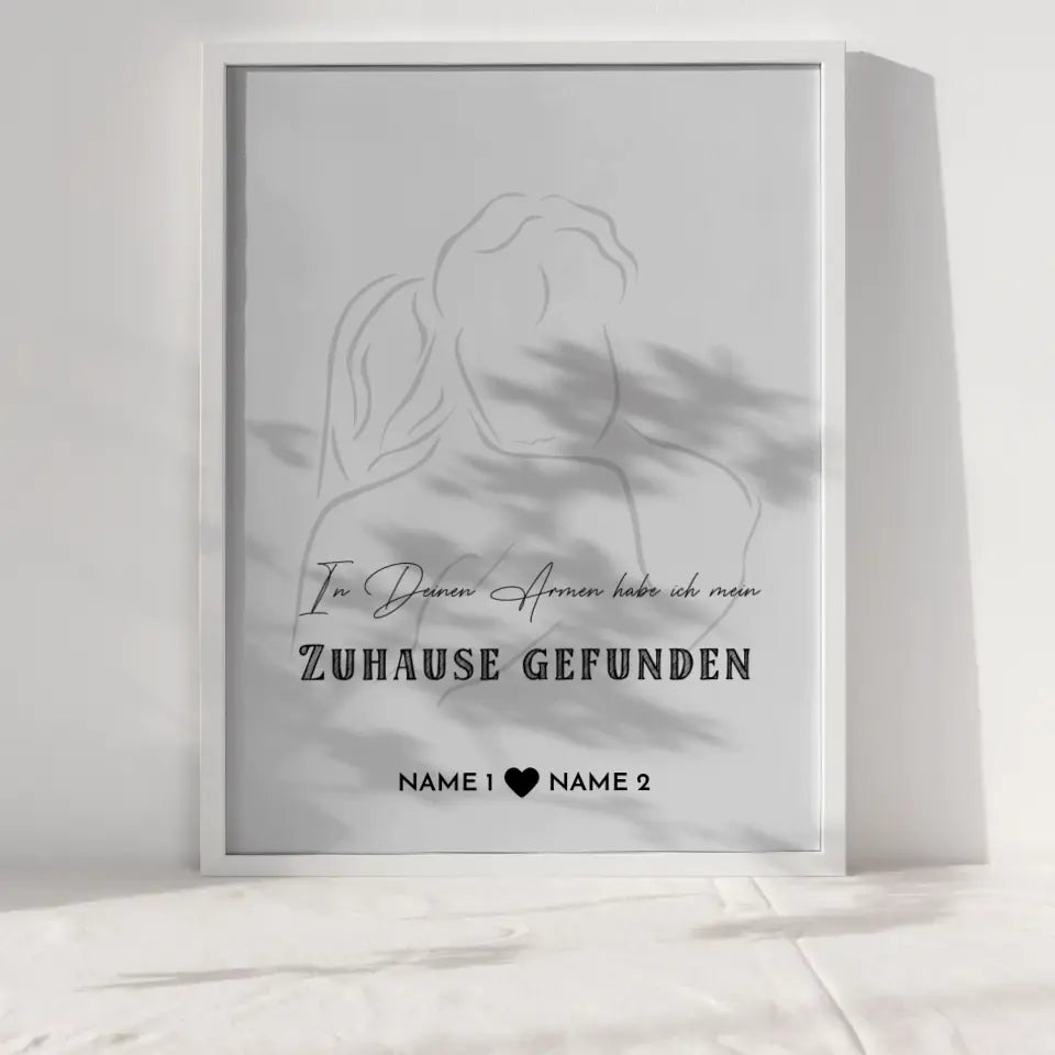 Personalisiertes Liebes Poster In Deinen Armen Mit Namen