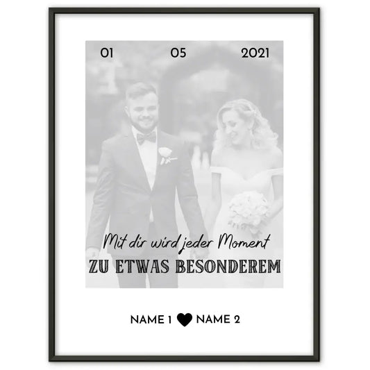 Personalisiertes Poster Liebe Jeder Moment Besonders Mit Datum Foto & Namen