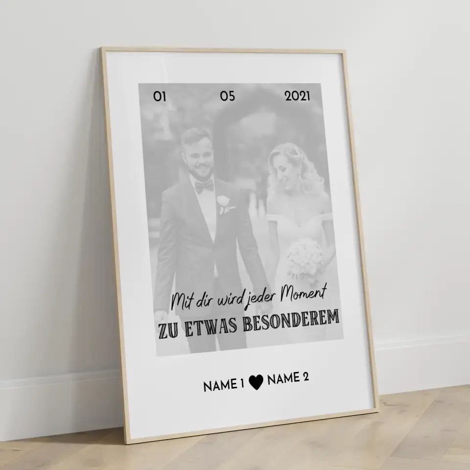 Personalisiertes Poster Liebe Jeder Moment Besonders Mit Datum Foto & Namen