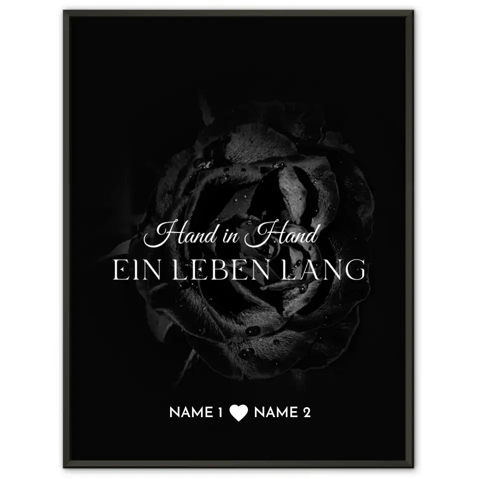 Personalisiertes Poster Liebe Schwarze Rose Wunschtext Mit Namen Wunschtext