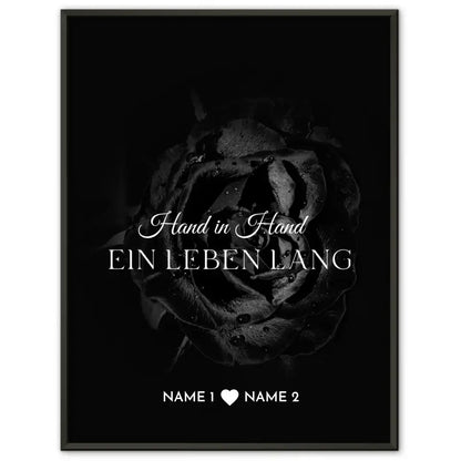 Personalisiertes Poster Liebe Schwarze Rose Wunschtext Mit Namen Wunschtext