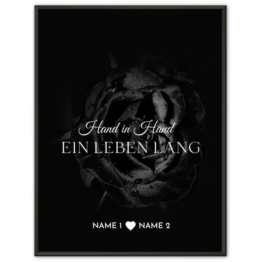 Personalisiertes Poster Liebe Schwarze Rose Wunschtext Mit Namen Wunschtext