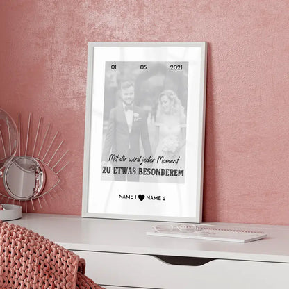 Personalisiertes Poster Liebe Jeder Moment Besonders Mit Datum Foto & Namen