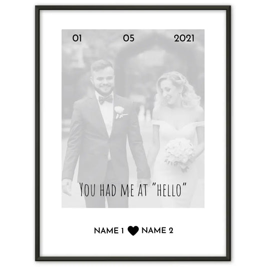 Personalisiertes Poster Liebe You had me Mit Datum Foto & Namen