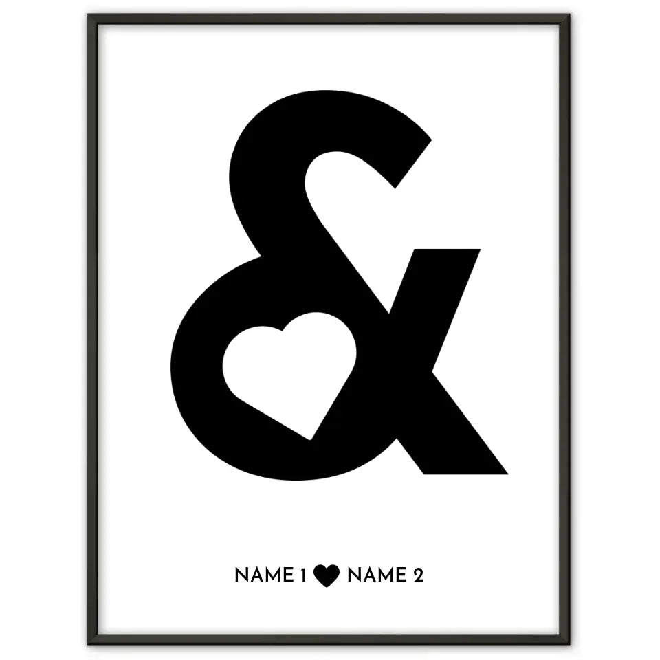 Personalisiertes Poster Liebe UND Symbol mit Herz Mit Namen