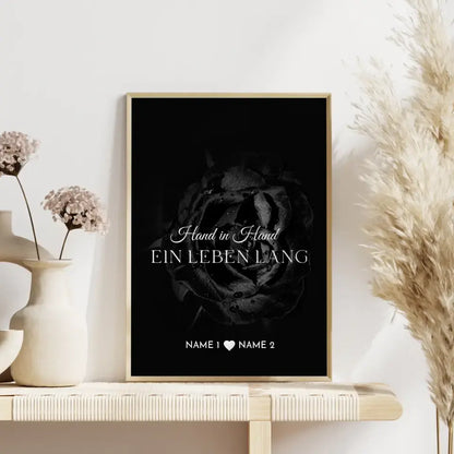 Personalisiertes Poster Liebe Schwarze Rose Wunschtext Mit Namen Wunschtext
