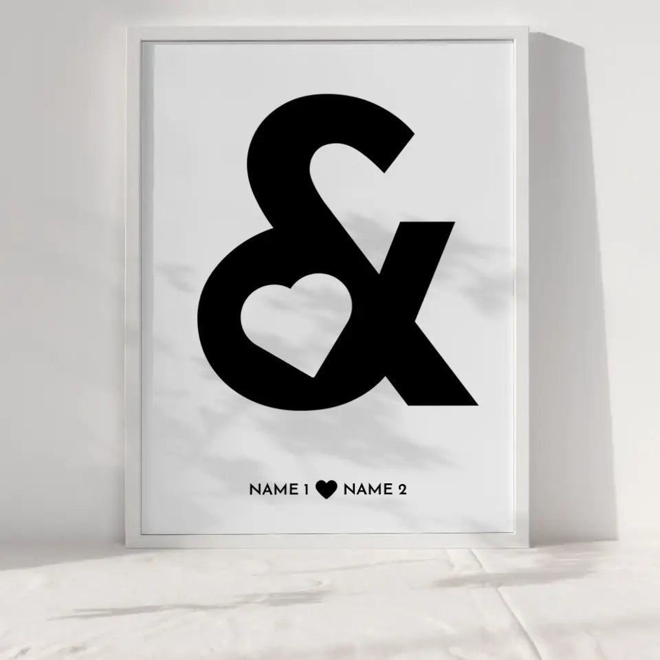 Personalisiertes Poster Liebe UND Symbol mit Herz Mit Namen