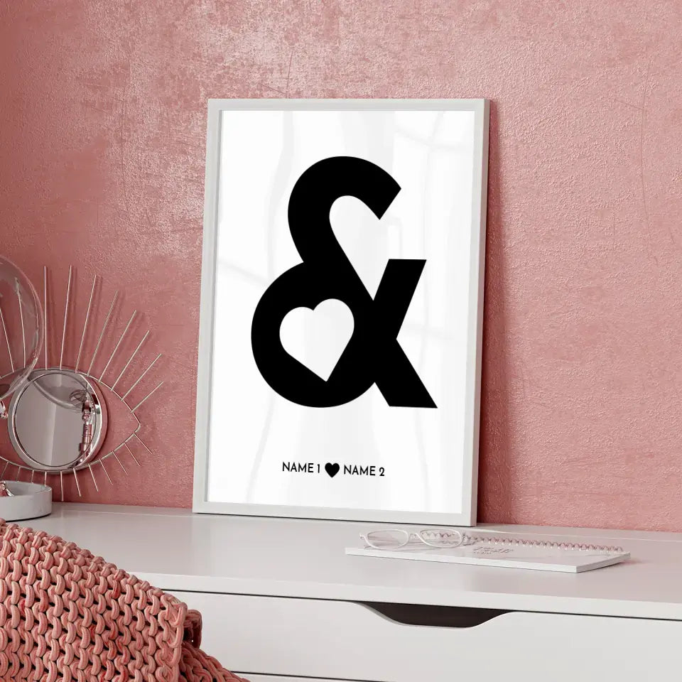 Personalisiertes Poster Liebe UND Symbol mit Herz Mit Namen