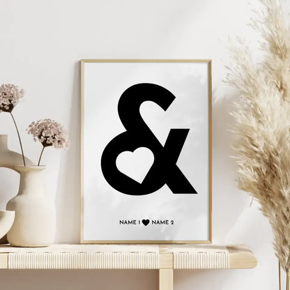 Personalisiertes Poster Liebe UND Symbol mit Herz Mit Namen