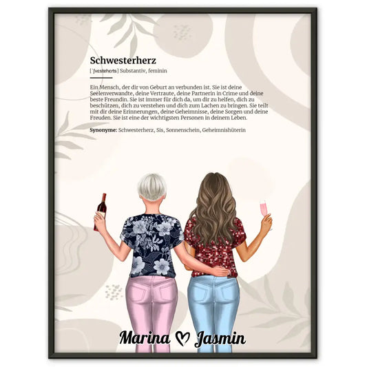 Personalisiertes Poster Schwester Definition Viele Möglichkeiten