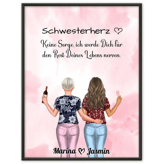 Poster Schwester Personalisiert Keine Sorge Viele Möglichkeiten