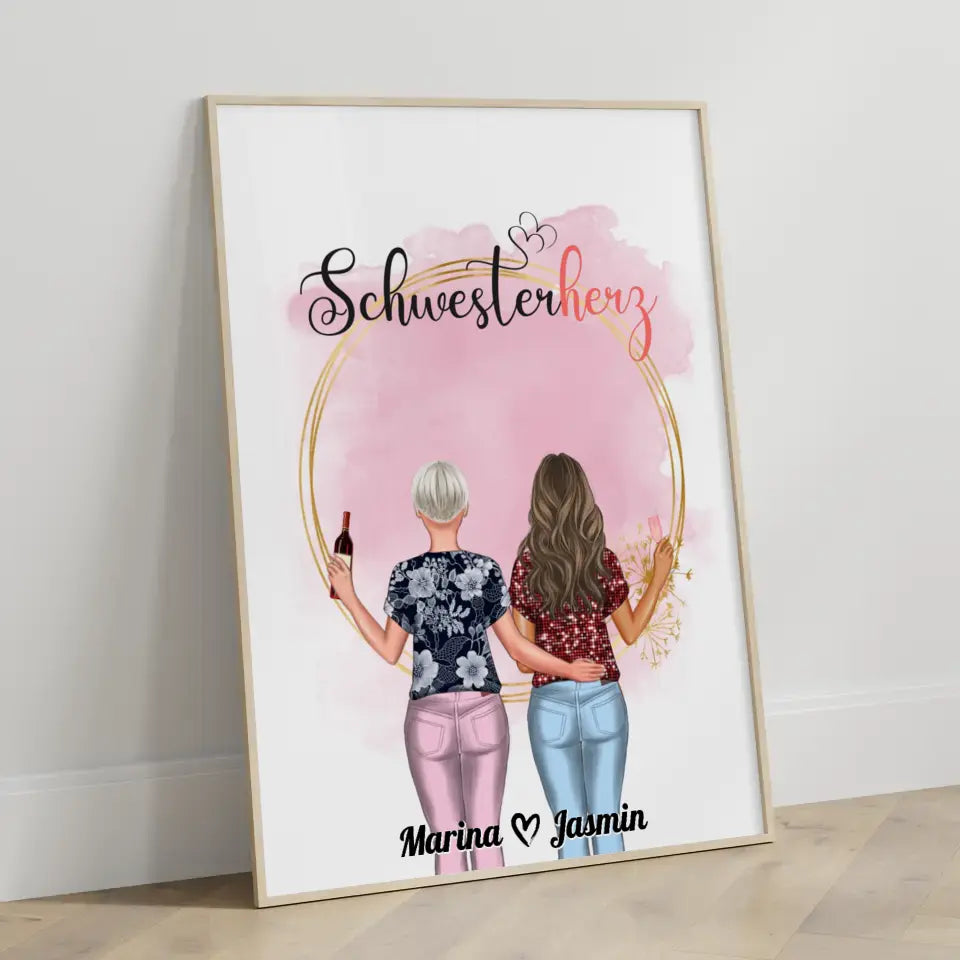 Schwester Poster Schwesterherz Mit Namen