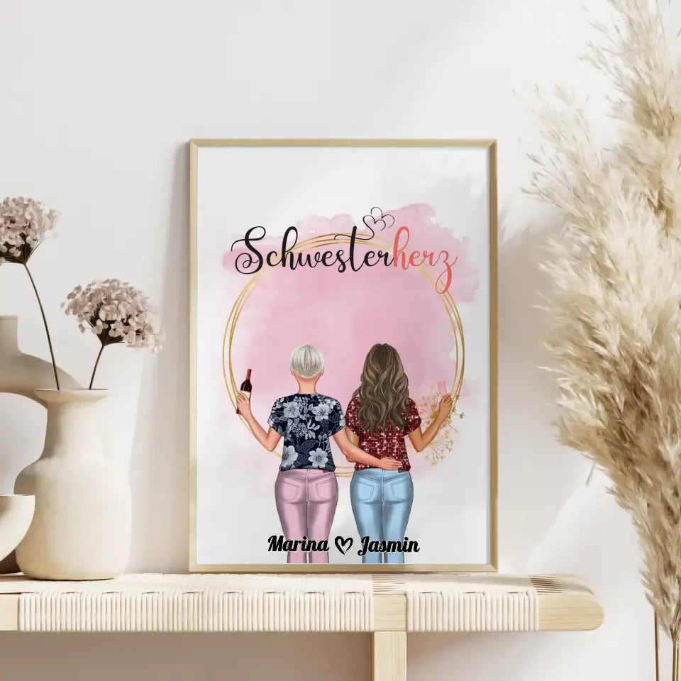 Schwester Poster Schwesterherz Mit Namen