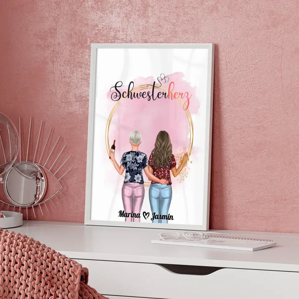 Schwester Poster Schwesterherz Mit Namen