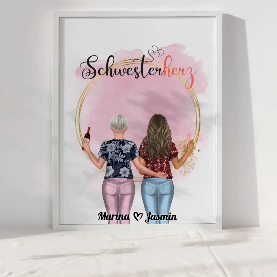 Schwester Poster Schwesterherz Mit Namen