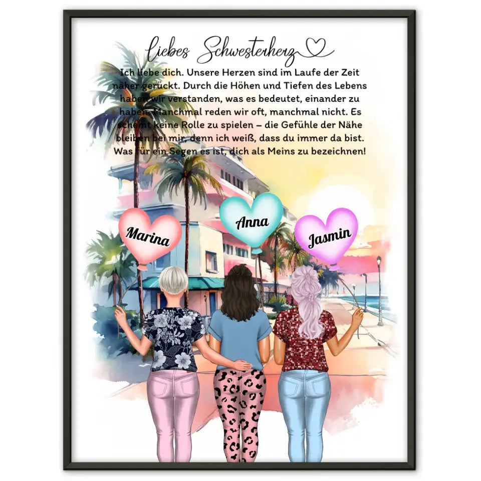 Poster Schwester Personalisiert Schwester Ich Liebe Dich