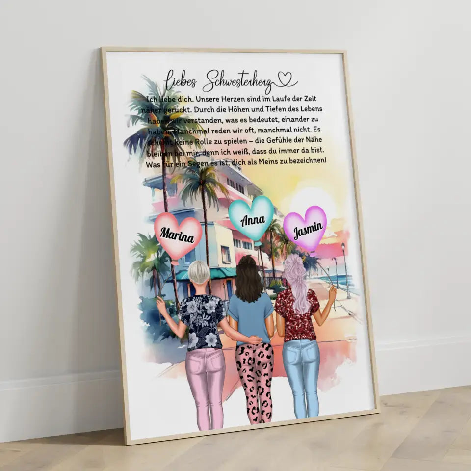 Poster Schwester Personalisiert Schwester Ich Liebe Dich