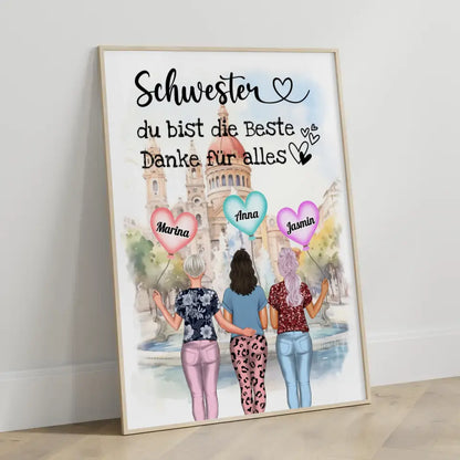 Personalisiertes Poster Schwester Du bist die Beste