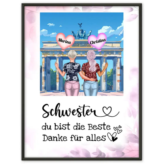 Schwester Poster Du bist die Beste Brandenburger Tor