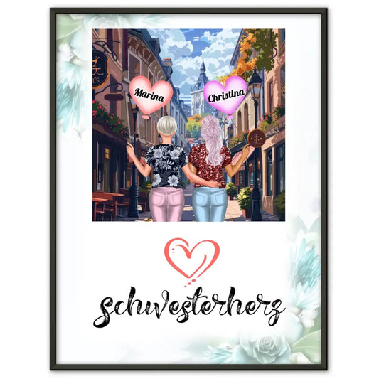 Personalisiertes Poster Schwester Schwesterherz Altstadt 1