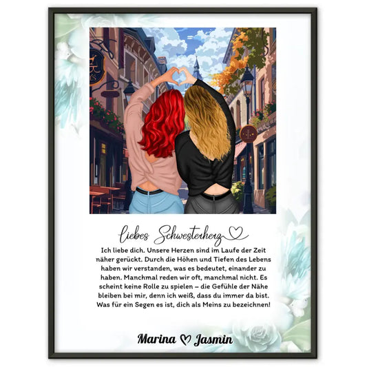 Poster Schwester Personalisiert Schwester Ich Liebe Dich Altstadt 1