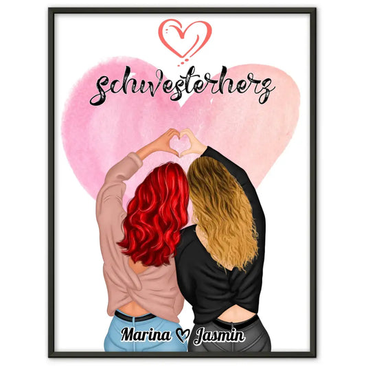 Schwester Poster Personalisiert Schwesterherz Viele Optionen