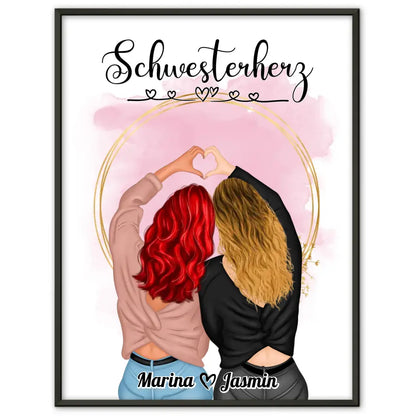 Poster Schwester Personalisiert Schwesterherz Mit Spruch