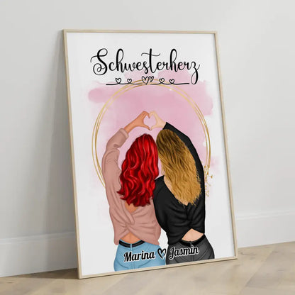 Poster Schwester Personalisiert Schwesterherz Mit Spruch