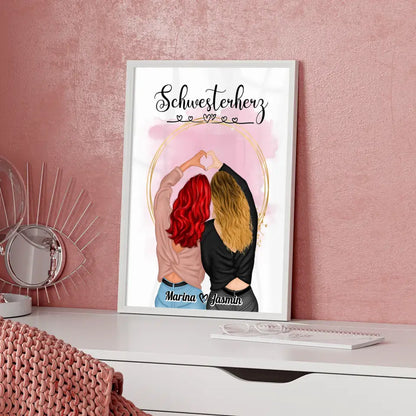 Poster Schwester Personalisiert Schwesterherz Mit Spruch