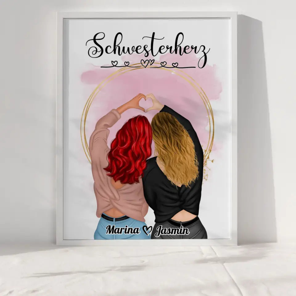 Poster Schwester Personalisiert Schwesterherz Mit Spruch