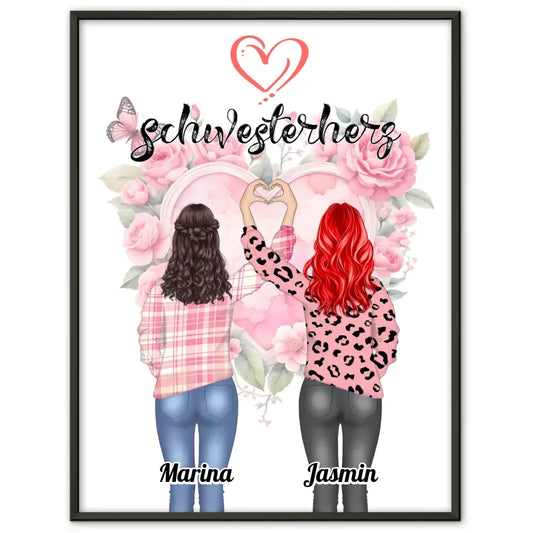 Personalisiertes Schwester Poster Schwesterherz Miami Beach