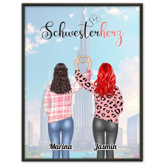 Poster Schwester Personalisiert Schwesterherz Mit Fotos und Namen