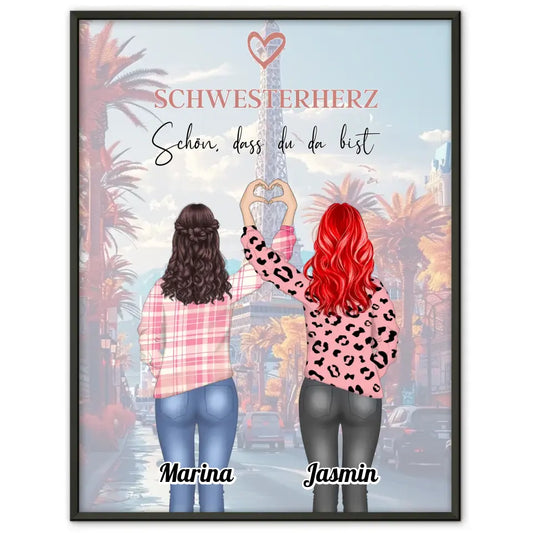 Personalisiertes Schwester Poster Schön Dass Du Da Bist Inselparadies