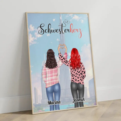 Poster Schwester Personalisiert Schwesterherz Mit Fotos und Namen