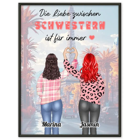 Schwester Poster Personalisiert Liebe zwischen Schwestern Strand