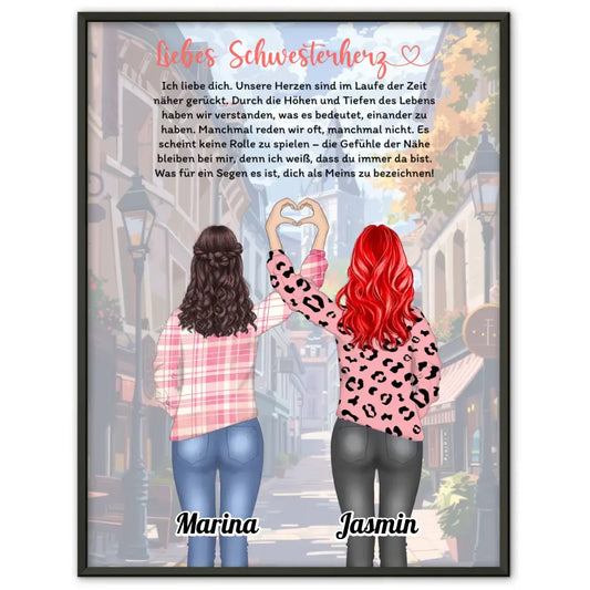 Personalisiertes Poster Schwester Schwester Ich Liebe Dich Altstadt 1