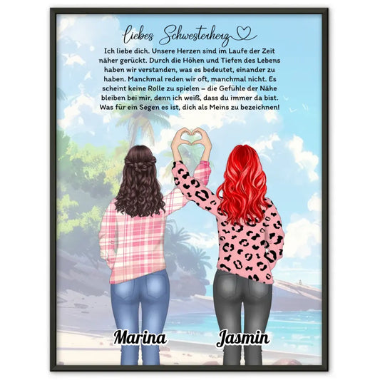 Poster Schwester Schwester Ich Liebe Dich Einsame Insel