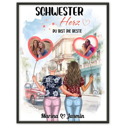 Personalisiertes Poster Schwester Schwesterherz Du Bist Die Beste 1