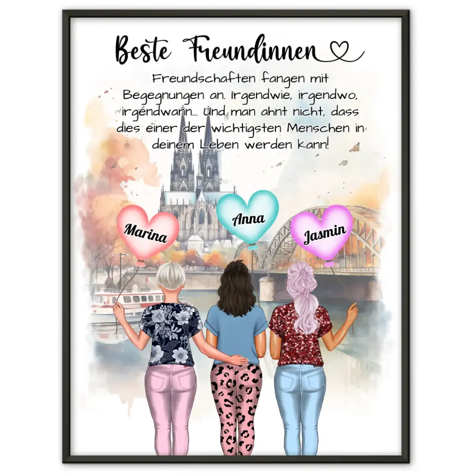 3 Beste Freundinnen Poster Begegnungen Für 2 bis 4 Freundinnen