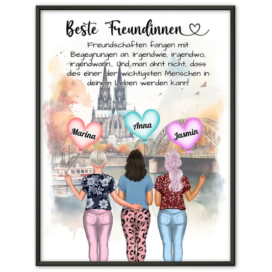 3 Beste Freundinnen Poster Begegnungen Für 2 bis 4 Freundinnen