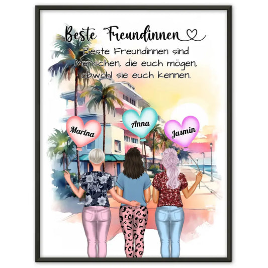 Personalisiertes Poster 3 Freundinnen Ihr Kennt Mich Viele Optionen 1